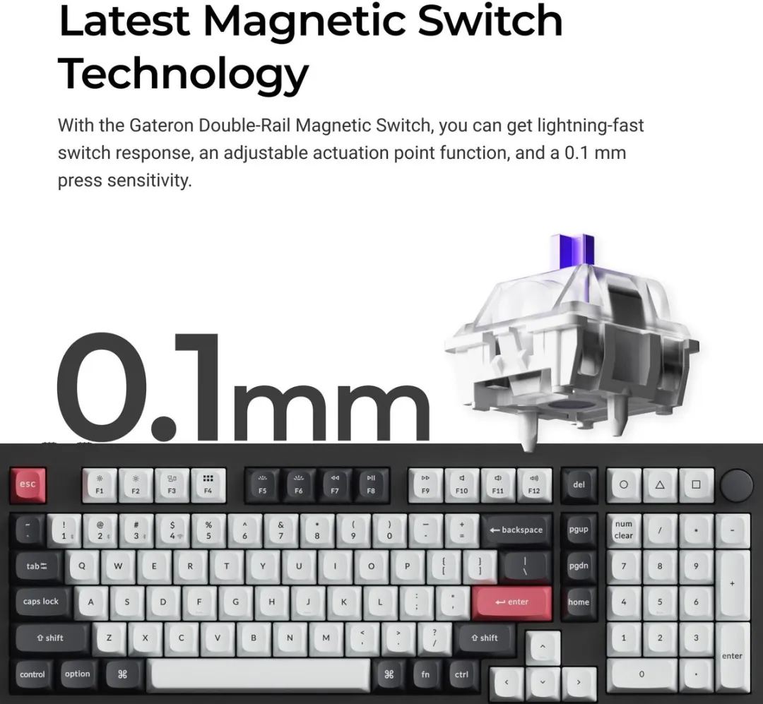 Keychron Q5 HE Q5H-P1 Toetsenbord - Nebula Switch - Wit