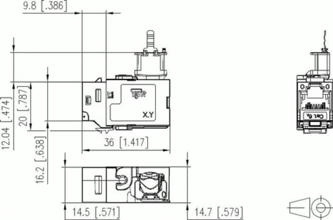 Metz Connect 130B23-E RJ45-inbouwmodule CAT 6A - Kleurloos - afbeelding 6 van 6