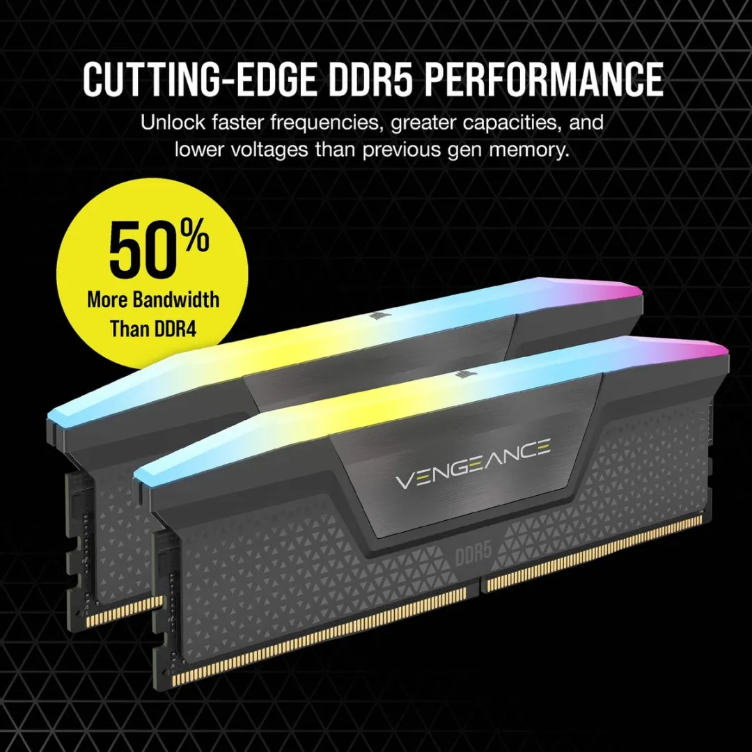 Corsair Vengeance RGB DDR5 6000MHz 32GB (2x16GB) - CL36 - Zwart