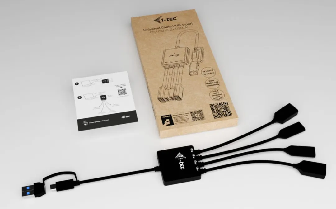 I-tec CACBLHUB2A2C USB-C/USB-A Hub 4 Poorten - Zwart - afbeelding 3 van 6