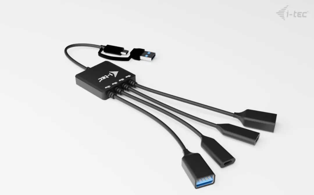 I-tec CACBLHUB2A2C USB-C/USB-A Hub 4 Poorten - Zwart - afbeelding 6 van 6