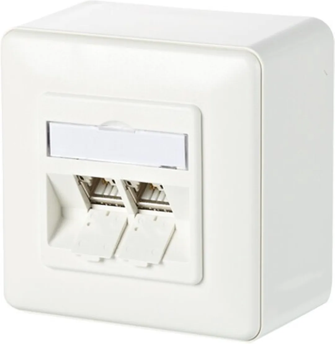 Metz Connect 130B11D20002-E Netwerkdoos Opbouw CAT6A 2 Poorten