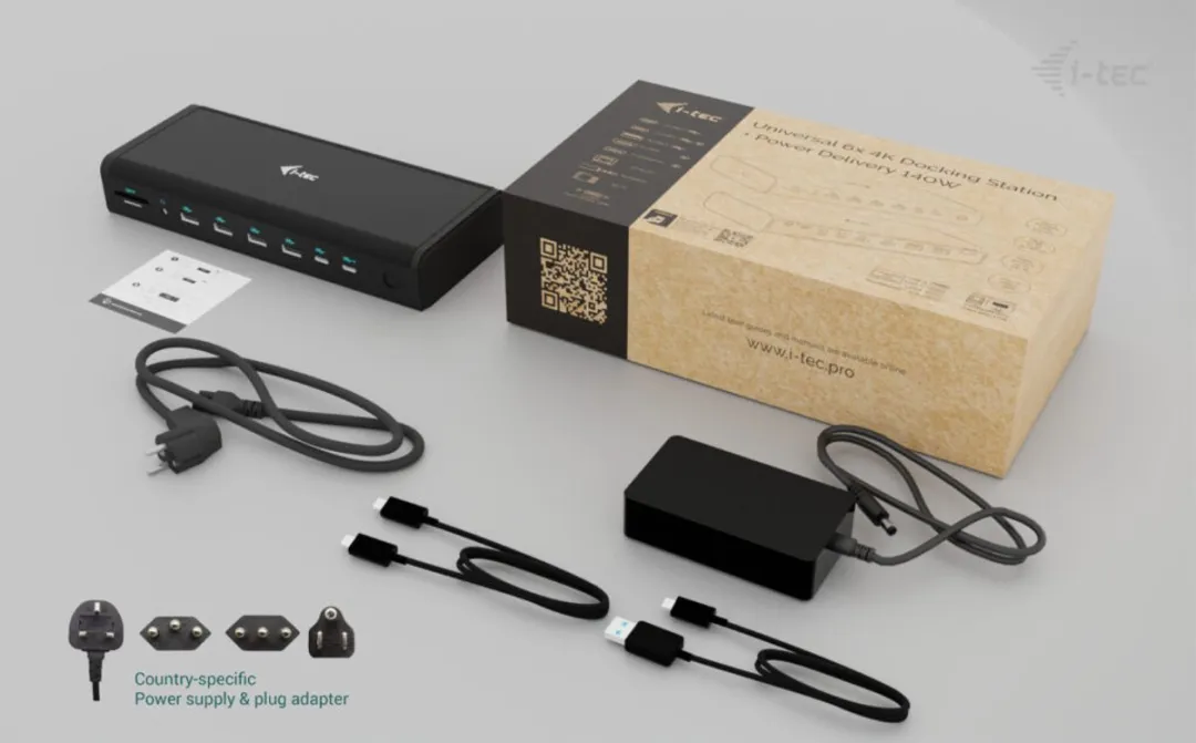 I-tec CA6MONITORDOCKPDIT Laptop Dock - USB-C 3.2 Gen 1 - Zwart