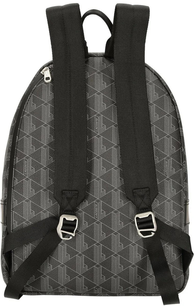 Lacoste NH3649LX H45 Rugzak - 4 Vakken - 30x39x30cm - Zwart/Grijs - afbeelding 6 van 6