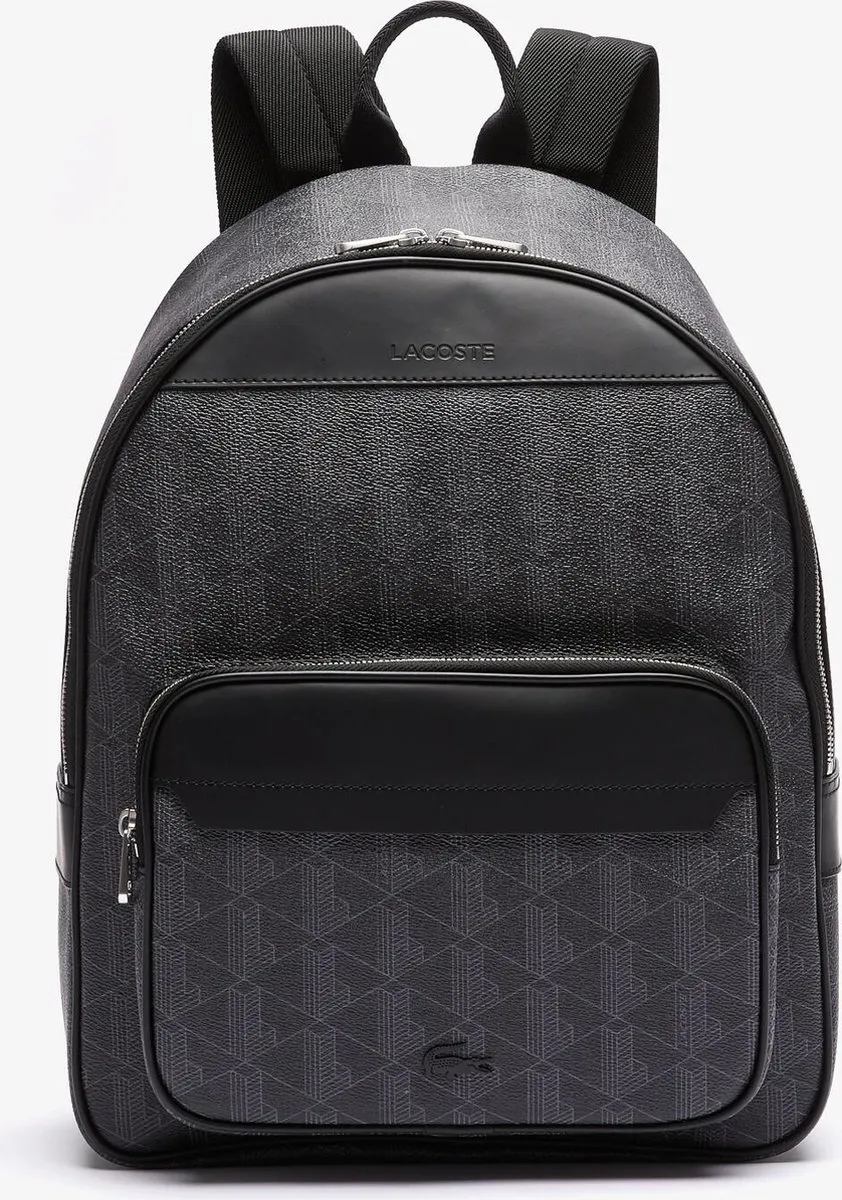 Lacoste NH3649LX H45 Rugzak - 4 Vakken - 30x39x30cm - Zwart/Grijs