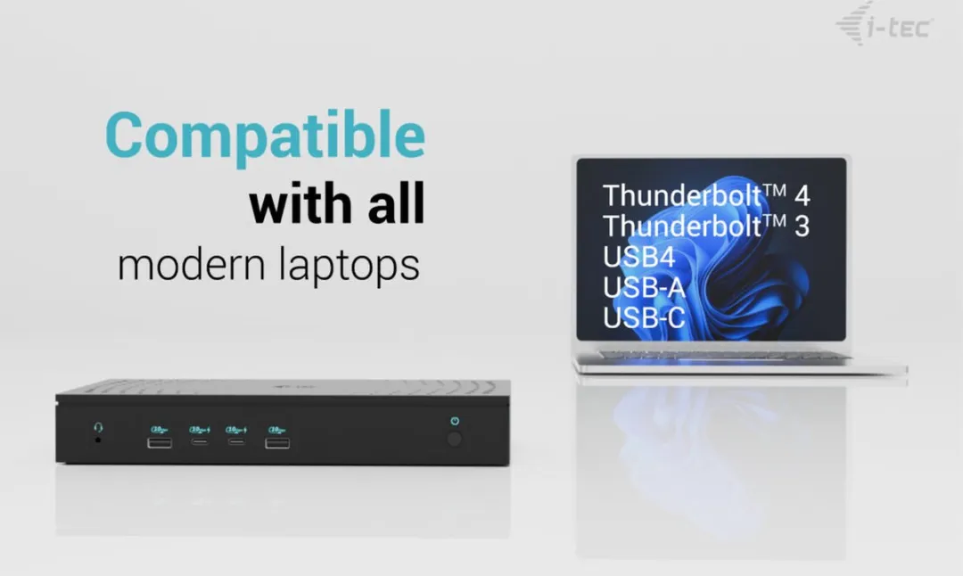 I-tec CA5MONITORDOCKPDIT Laptop Dock - USB-C 3.2 Gen 1 - Zwart