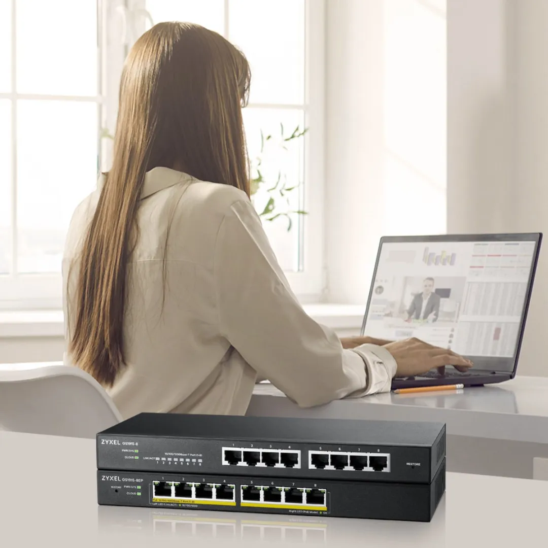 Zyxel GS1915-8EP Switch 8x PoE 60W - Zwart
