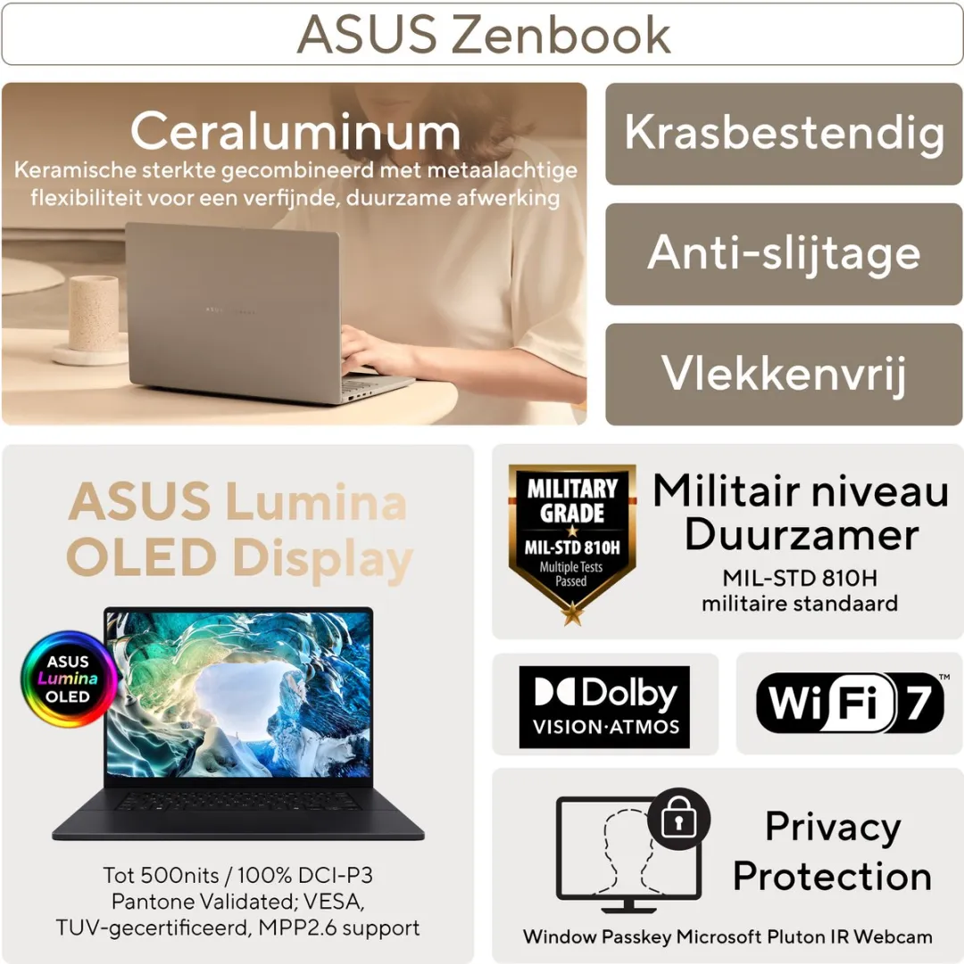 ASUS Zenbook A16 UX3607OA-SQ013W Laptop - 16" 3K - Beige