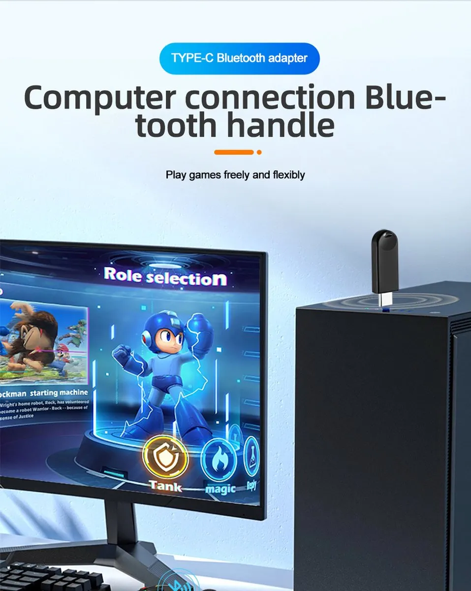 NÖRDIC BT11 Bluetooth Adapter USB-C - 5.3 - Zwart