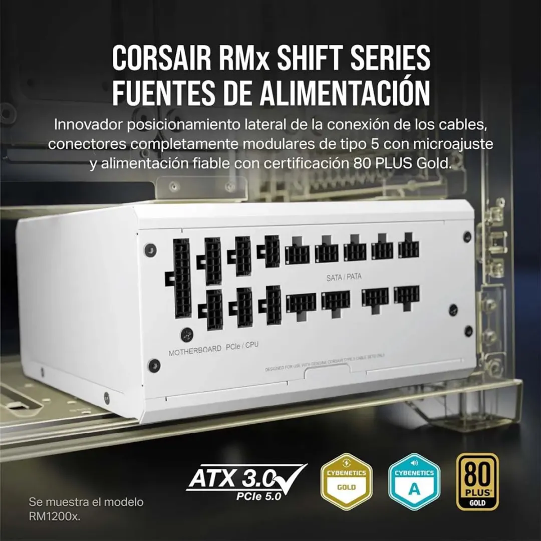 Corsair RM1000x SHIFT CP-9020275-EU Voeding 1000W - Volledig modulair - Wit - afbeelding 6 van 6