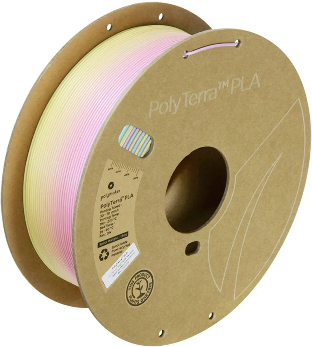 Polymaker PA04029 Gradient PLA Filament 1.75mm 1000g - Meerkleurig