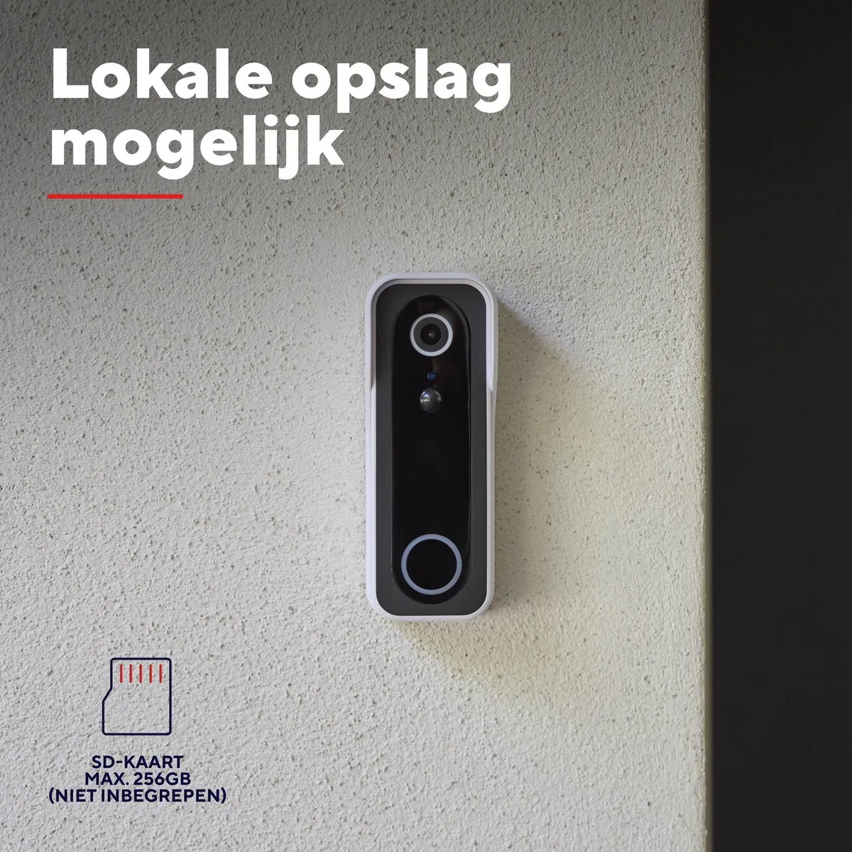Trust Draadloze Video Deurbel - DOORCAM-3000 - Accu oplaadbaar met USB-C - 2K 3MP - Geen Abonnementskosten - inclusief Chime - Deurbel met Camera - Wit