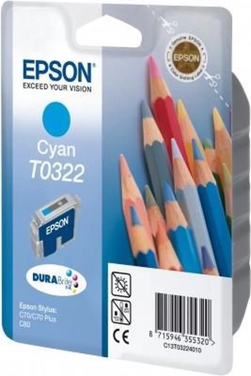 Epson T032 Cyaan Inktcartridge - 8ml