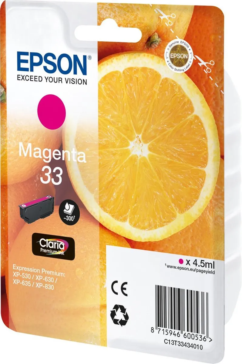 Epson Claria Premium Magenta C13T33434010 - 300 pagina's