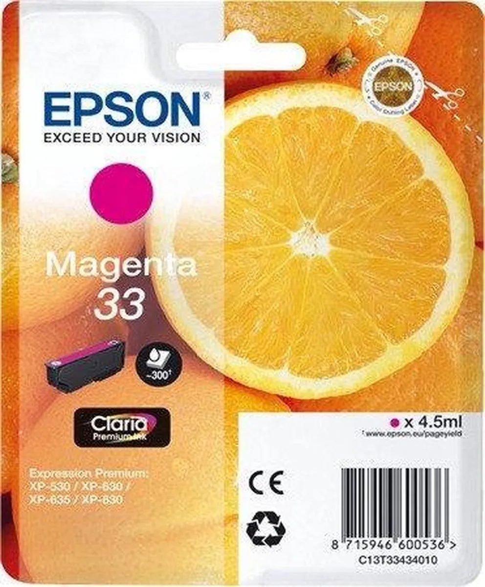 Epson Claria Premium Magenta C13T33434010 - 300 pagina's
