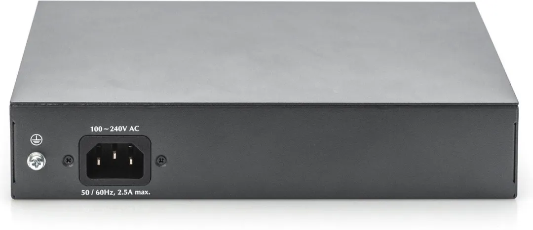 Digitus Switch 8-Port Gigabit 180W PoE - 6 PoE-poorten - Zwart