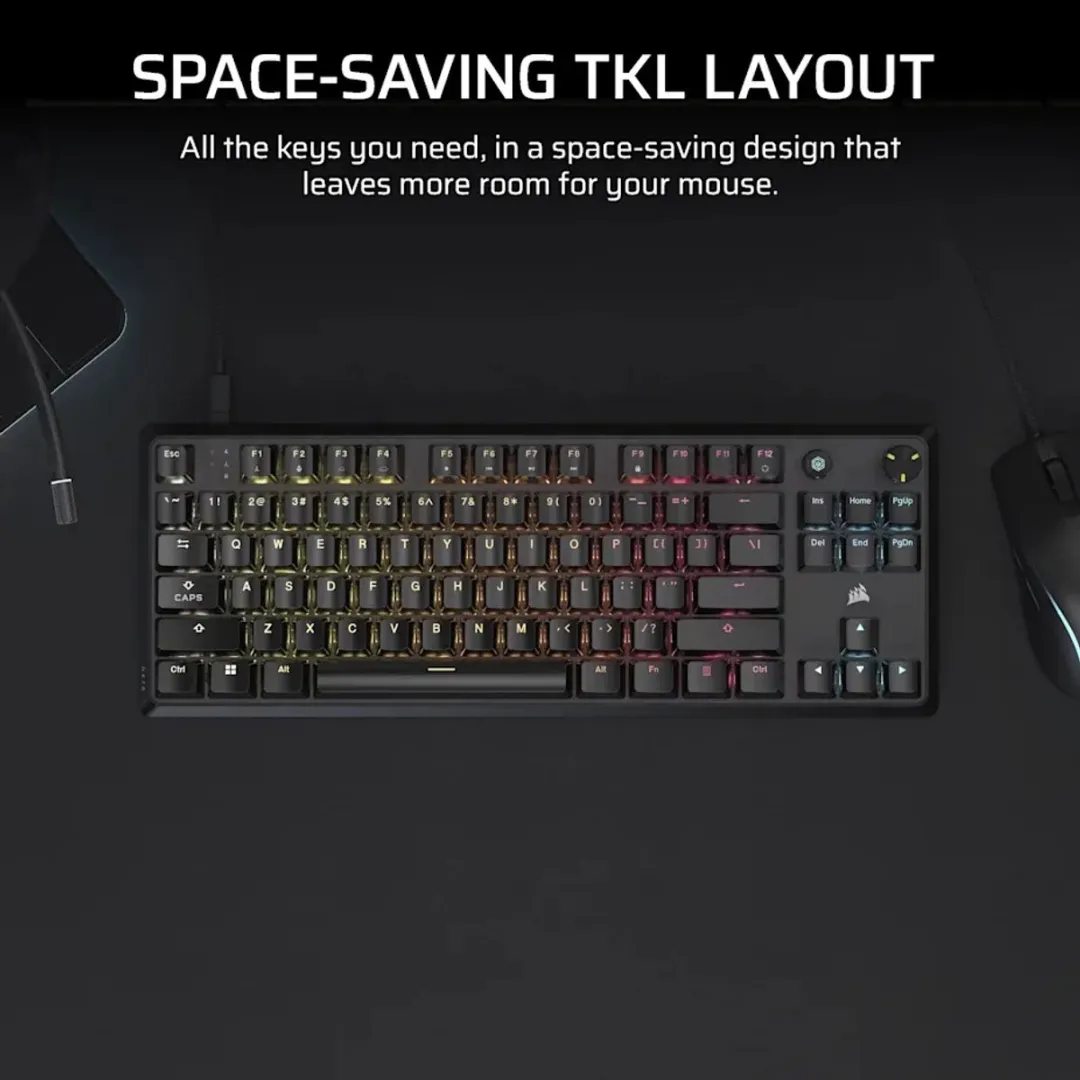 Corsair K70 CORE TKL CH-911911E-BE Gamingtoetsenbord - Zwart - afbeelding 6 van 6