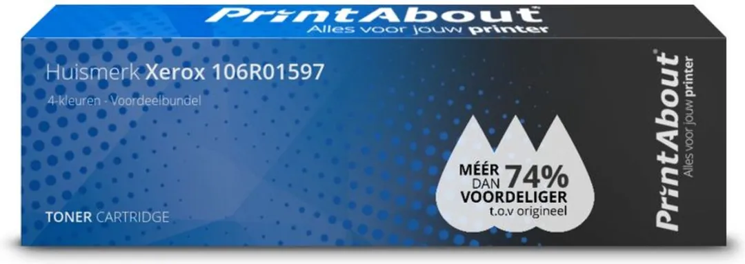 PrintAbout Huismerk 106R01597-PA2 Toner 4-kleuren Voordeelbundel