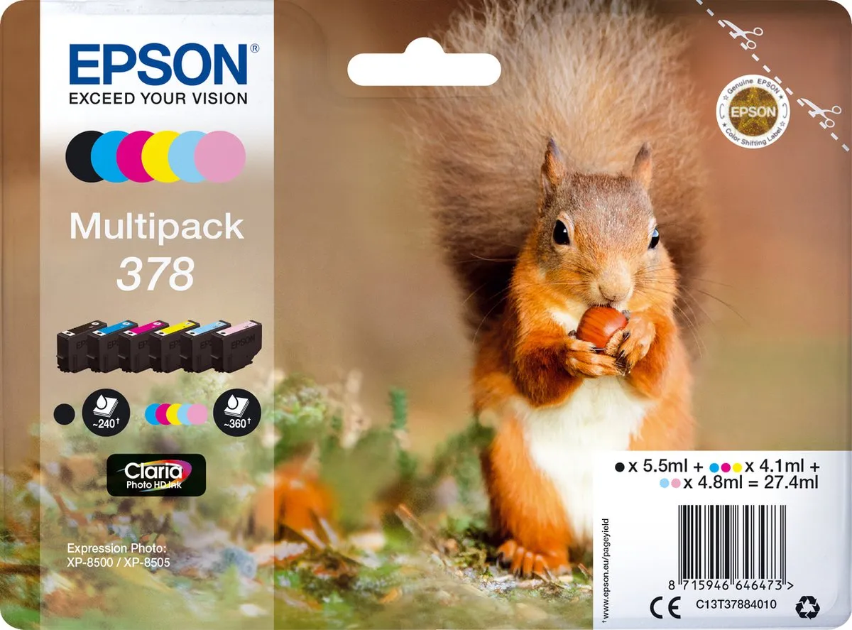 Epson Multipack 378 Inktcartridges - 2040 pagina's - Multi