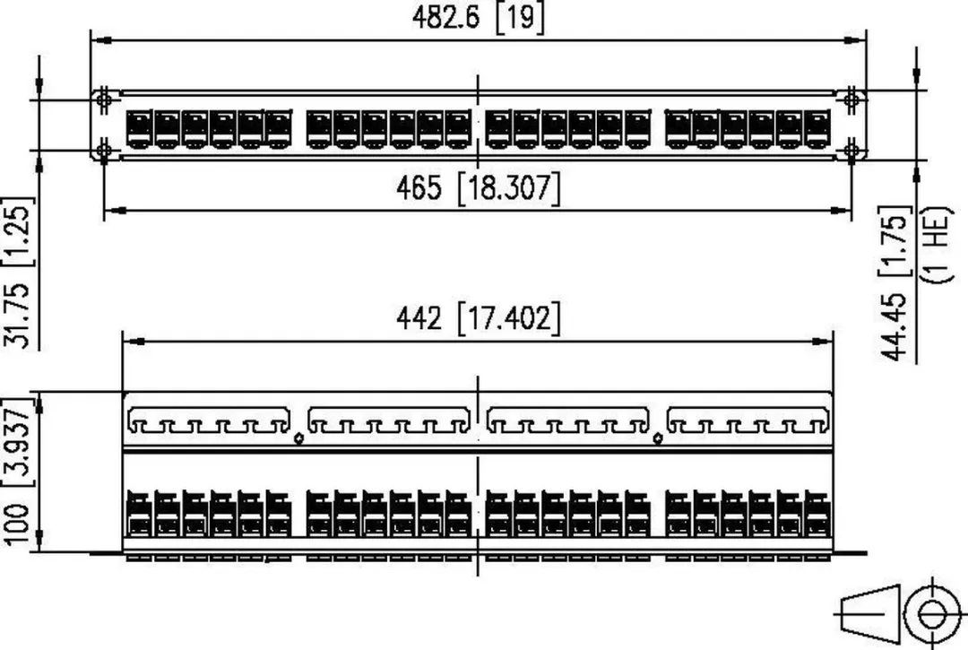 Metz Connect 130921-E Netwerkpatchpaneel 24 Poorten CAT6A - 19" 1HE