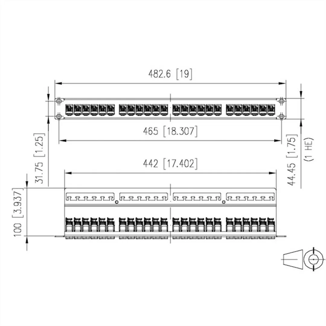 Metz Connect 130921-E Netwerkpatchpaneel 24 Poorten CAT6A - 19" 1HE