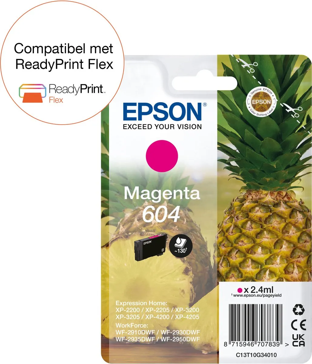 Epson 604 Magenta Inktcartridge C13T10G34020 - 2,4ml