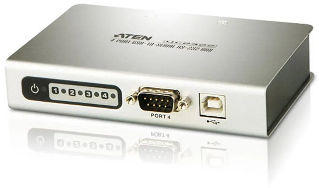 Aten UC2324-AT USB2.0 naar RS-232 HUB - 4 Poorten - Metallic