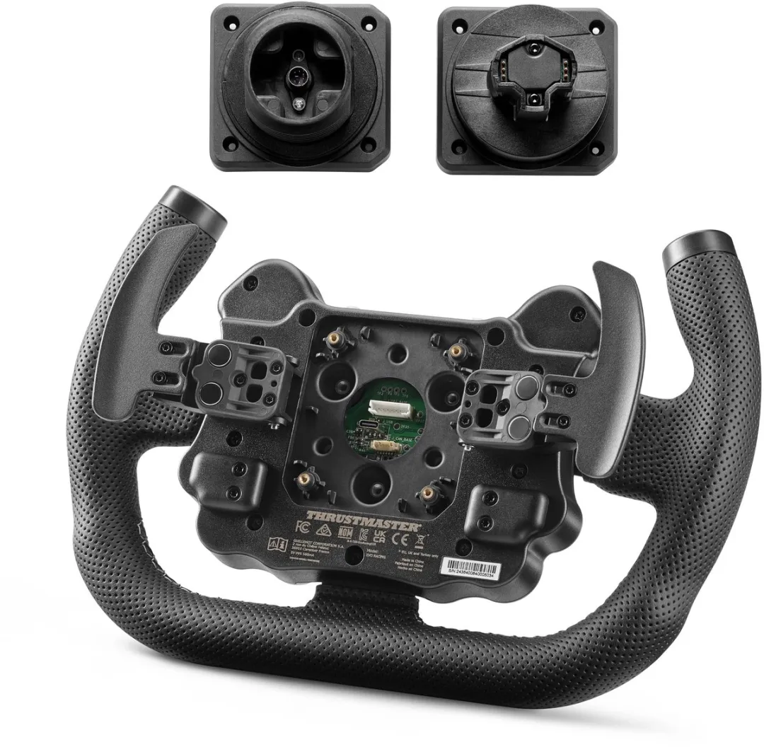 Thrustmaster EVO Racing 31U Leather – Afneembaar "U"-Vormig Racestuur met EVO Hub – 25 Knoppen & LED's – PS5, Xbox & PC