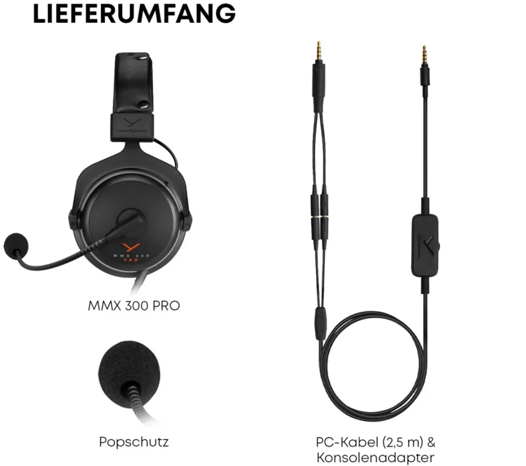 Beyerdynamic MMX 300 PRO - Bedrade Gaming Headset - Zwart - voor PS5, Xbox, Switch en PC