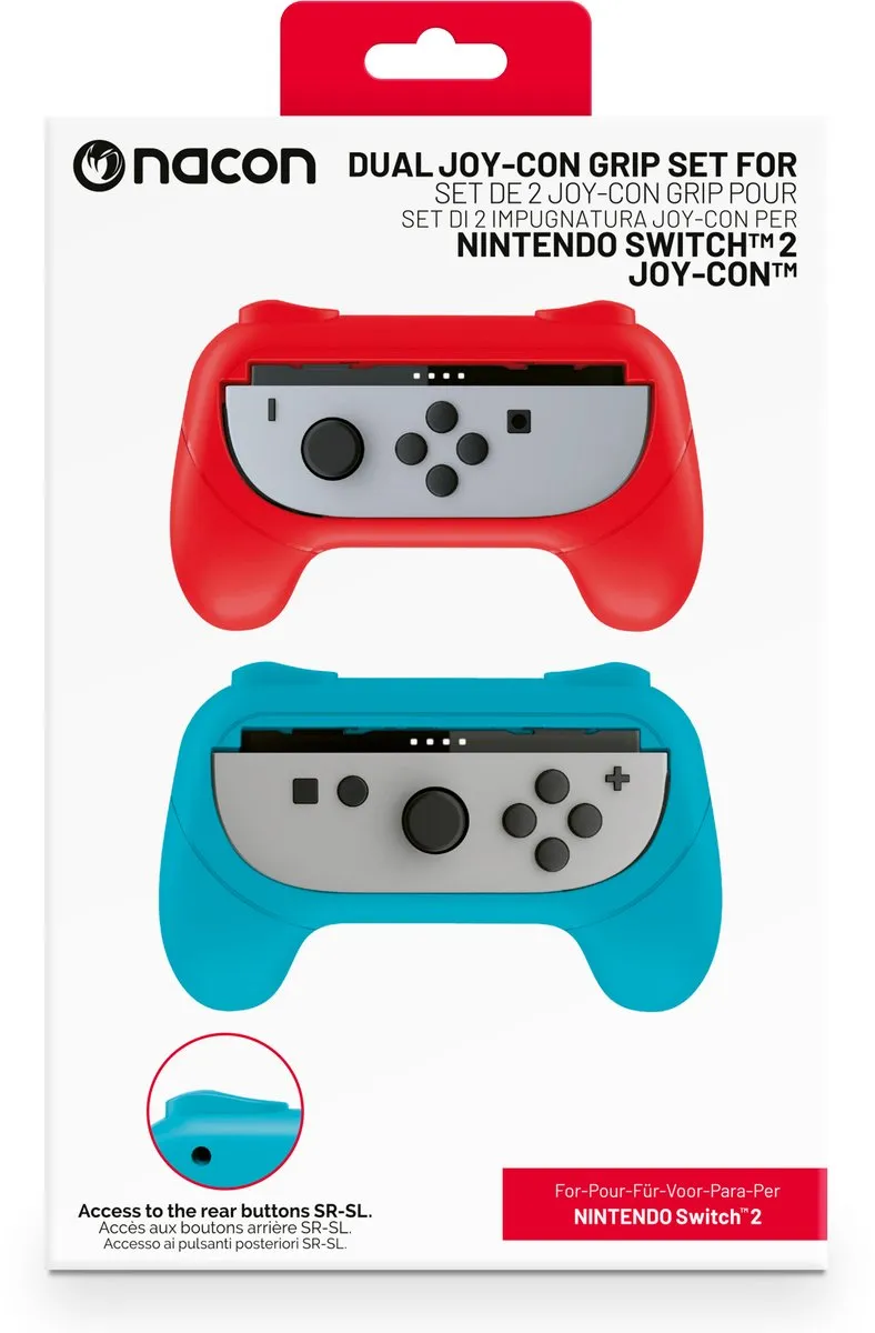 Nacon Joy-Con Grips SWITCHNEWJOYCONGRIP - 2 Stuks - Blauw/Rood