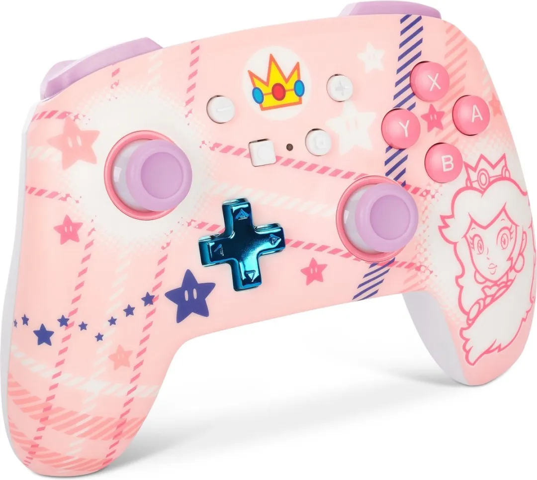 PowerA Geavanceerde Draadloze Controller NSGP0255-01 - Prinses Peach Plaid
