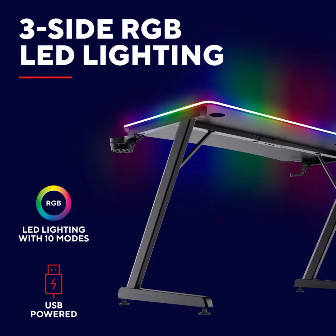 Trust GXT710 Luminus Pro Gaming Bureau - RGB Verlichting - Zwart