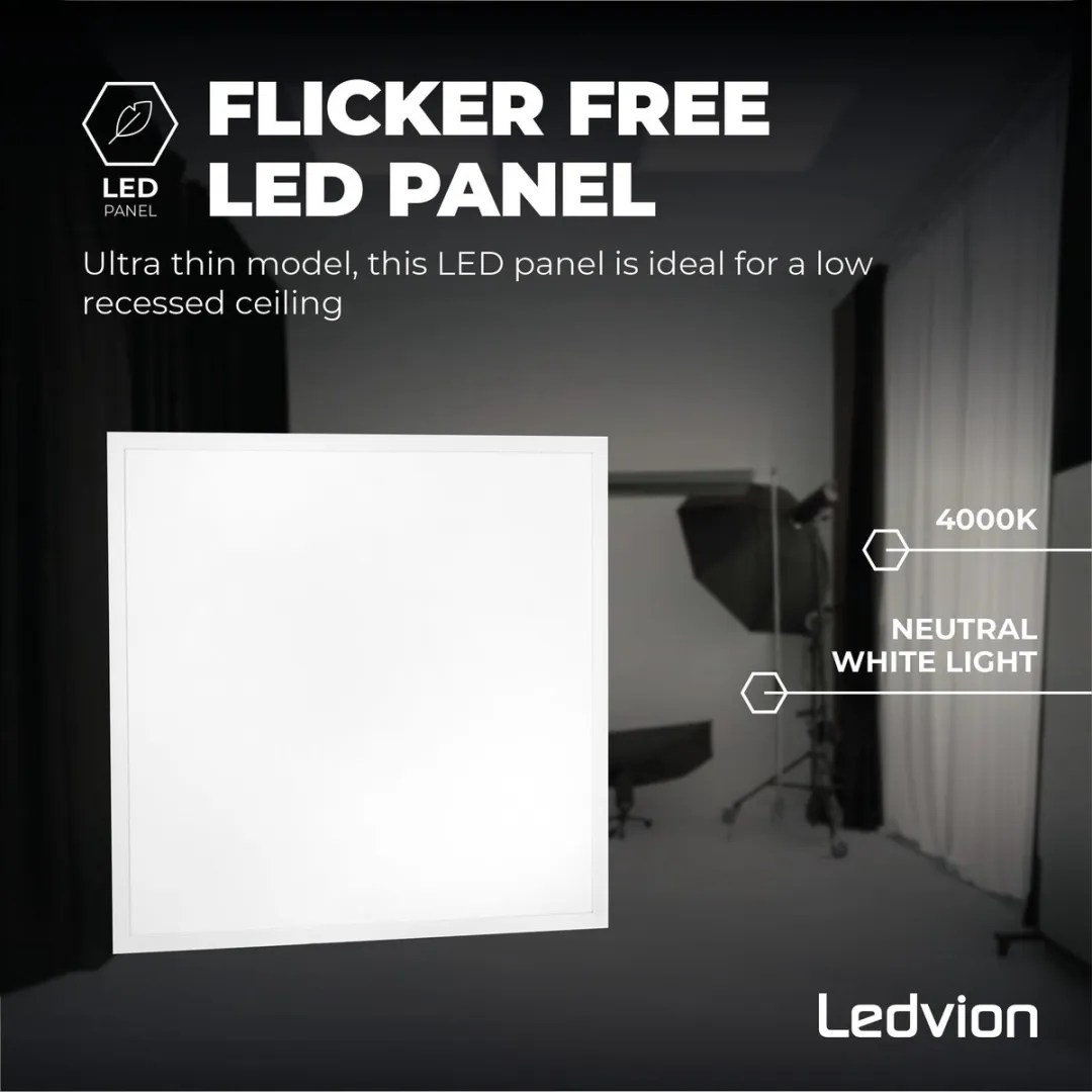LEDVION LED Panel 60x60cm 36W 4000K - Wit