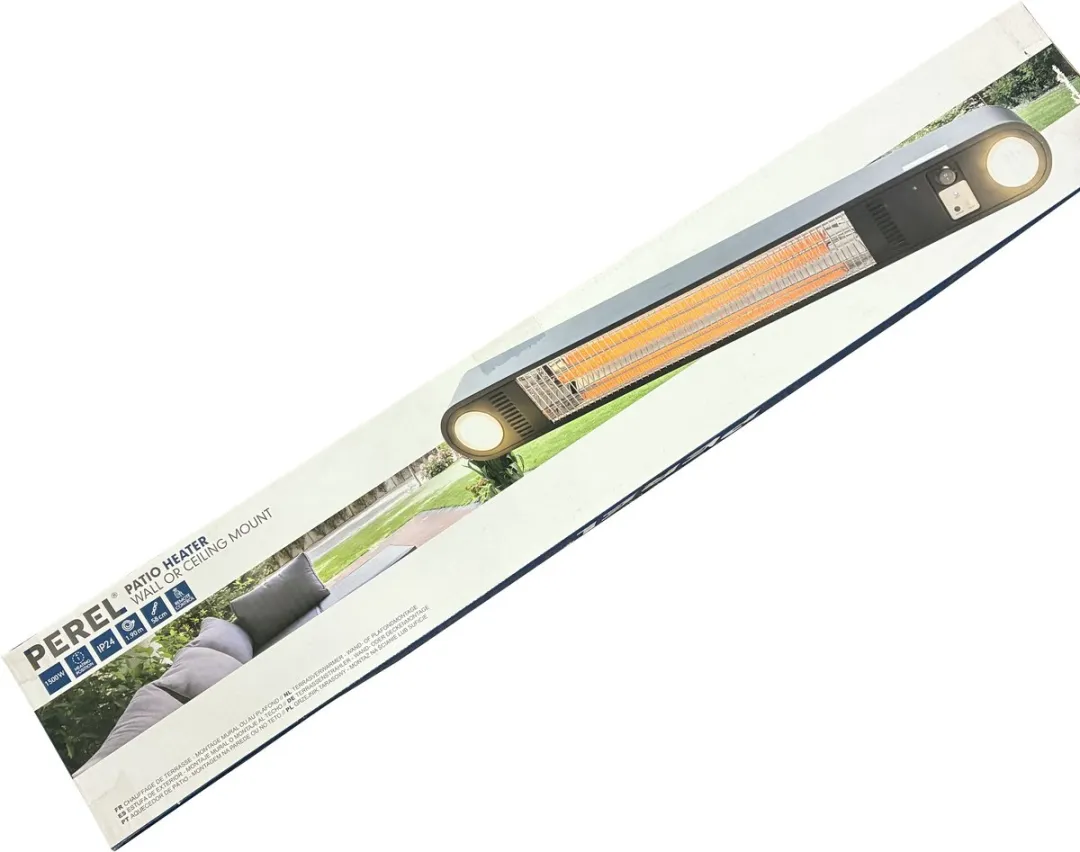 Perel Hangende Terrasverwarmer 1500W - Zwart - afbeelding 6 van 6