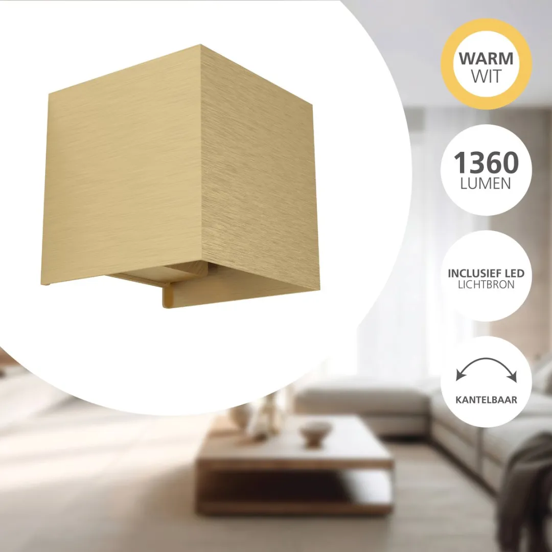Eglo Valmontone Wandlamp LED 10cm - Goud