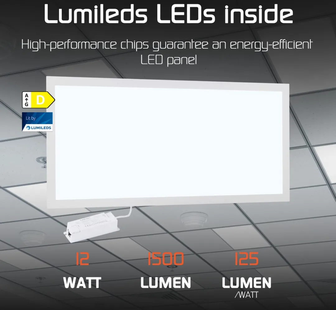 Ledvion LED Paneel 60x30 20W - 6500K Wit - afbeelding 6 van 6