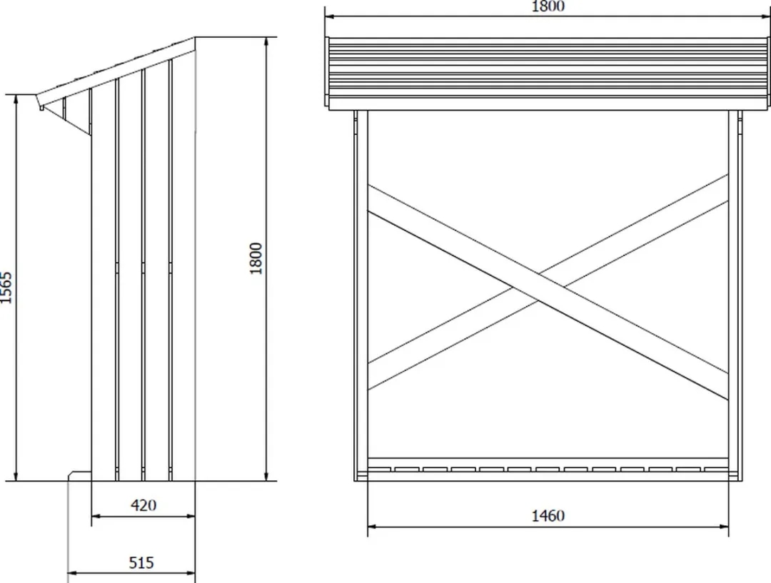 Intergard Houtberging 180x180x70cm - Bruin