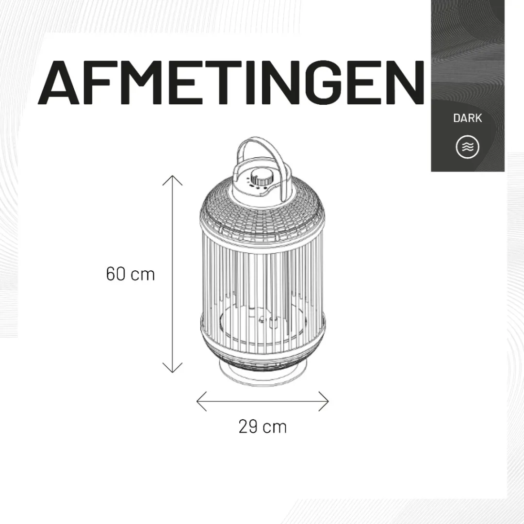 Sunred Dark Tafelmodel Terrasverwarmer 1200W - Zwart