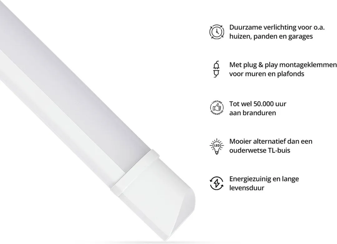 FlinQ LED Batten 6500K 120cm - 40W