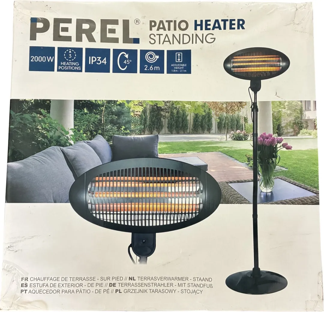 Perel PHS2000 Staande Terraswarmer 2000W - Zwart