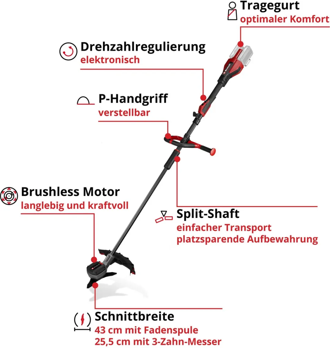 Einhell Professional GP-BC 36/430 Li P BL-Solo Grastrimmer (Motorsense) 36 V 2.5 Ah Snijbreedte max.: 255 mm
