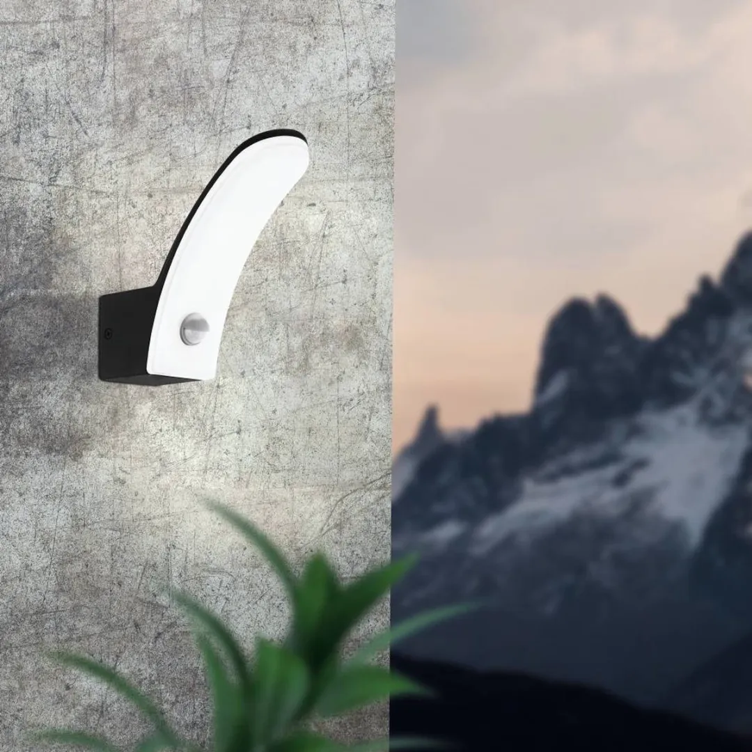 Eglo Fiumicino LED Buitenwandlamp 11W - Sensor - Zwart