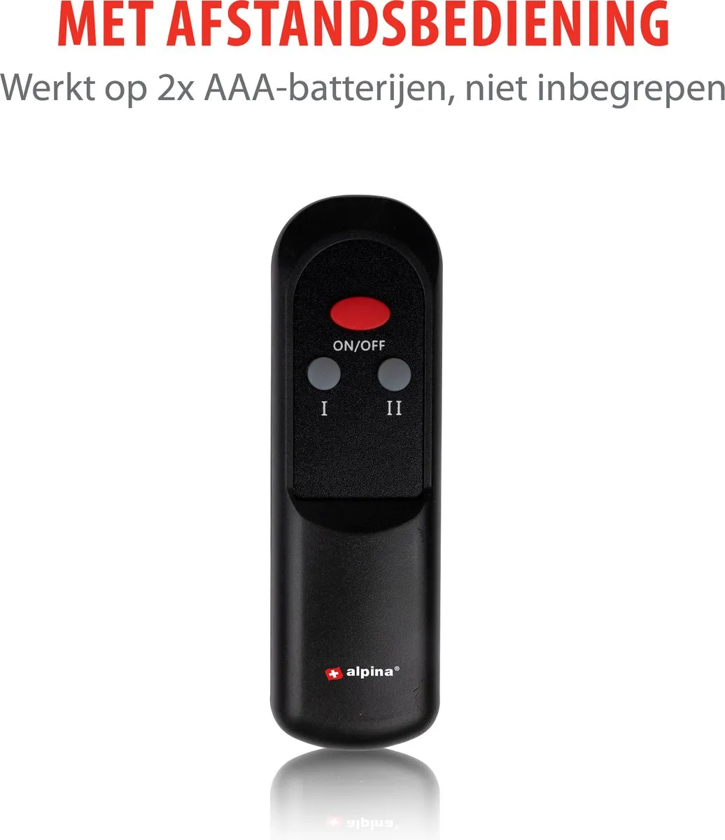 alpina Terrasverwarmer Infrarood Verwarming - Heater 2000W met Afstandsbediening - Hangend Model Plafond- of Wandmontage - IP55 Gecertificeerd - 2 Verwarmingsstanden - 67,5 x 10,5 x 7 cm