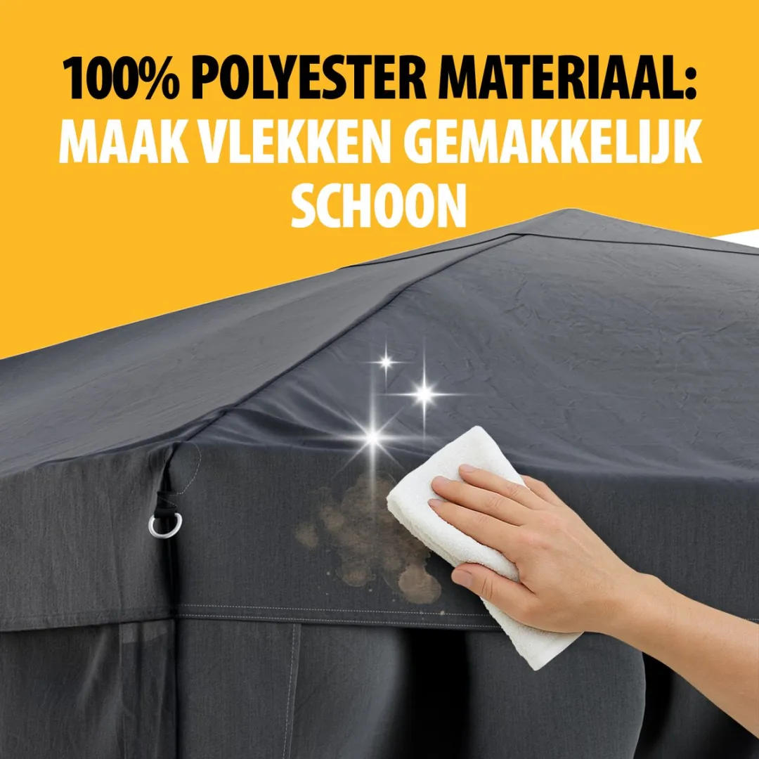 Tristar Partytent 3.6x3.6m - PT-7807 - Easy up - Met Zijwanden - Waterdicht - Inclusief draagtas - Paviljoen - Antraciet