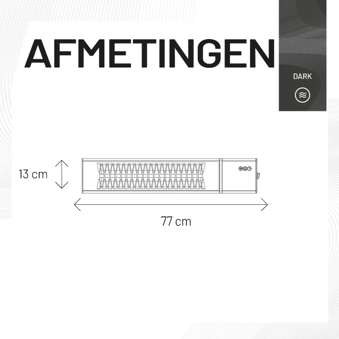 Sunred Triangle Dark Terrasverwarmer 2500W - Zwart - afbeelding 6 van 6