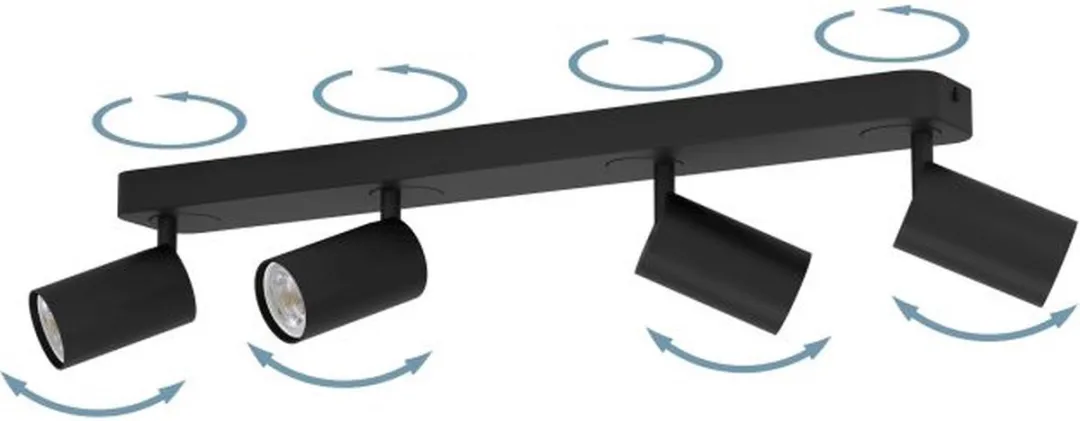 EGLO connect.z Telimbela-Z Smart Spot - GU10 - 58 cm - Zwart - Instelbaar RGB & wit licht - Dimbaar - Zigbee