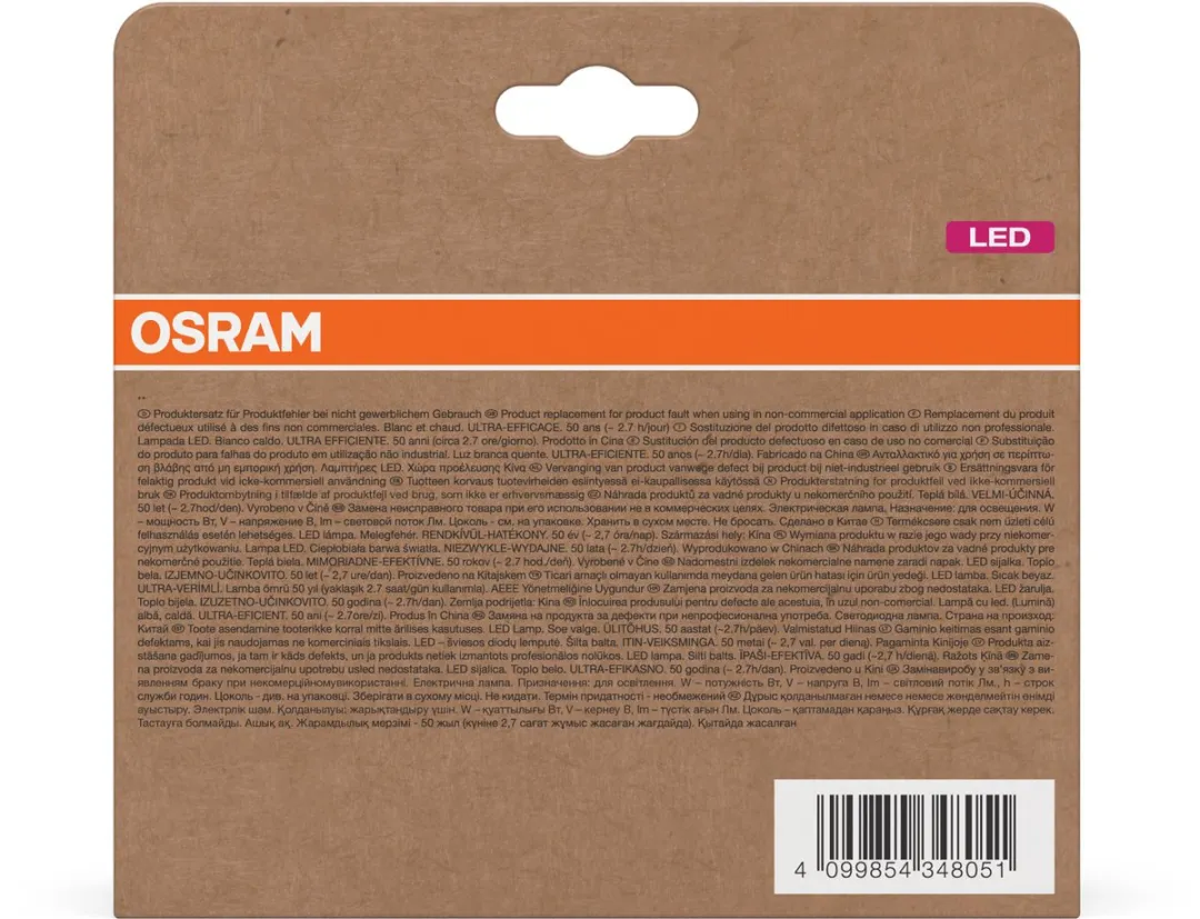 Osram LED Classic A100 Filament 7,2W E27 Mat - 3 Stuks