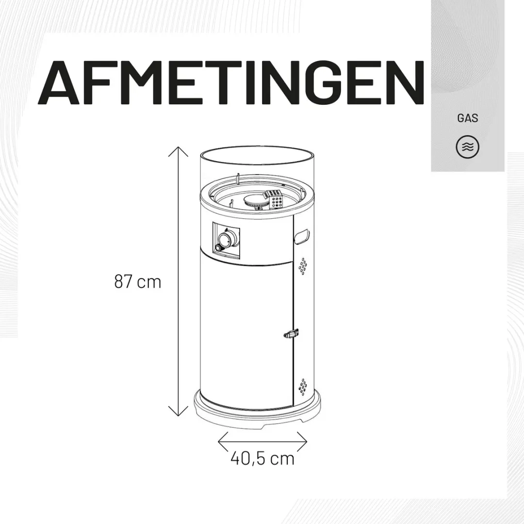 Sunred Bogo Gas Terrasverwarmer 10500W - Grijs