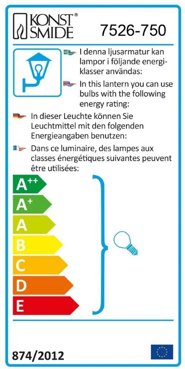 Konstsmide Perugia Wandlamp Buiten E27 - IP44 - Zwart