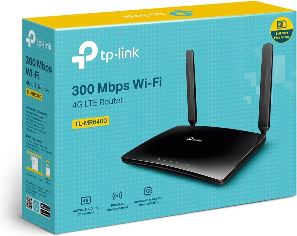 TP-Link TL-MR6400 4G Router - WiFi 4 - 300 Mbps